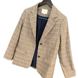 Yerse XS worn a couple times MINT condition Classic Tan Plaid Blazer OVERSIZED
